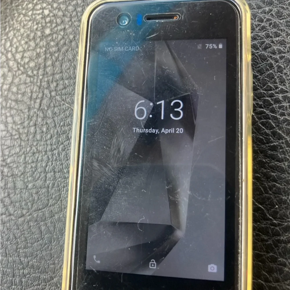 Smartphone with Black and Gold Case